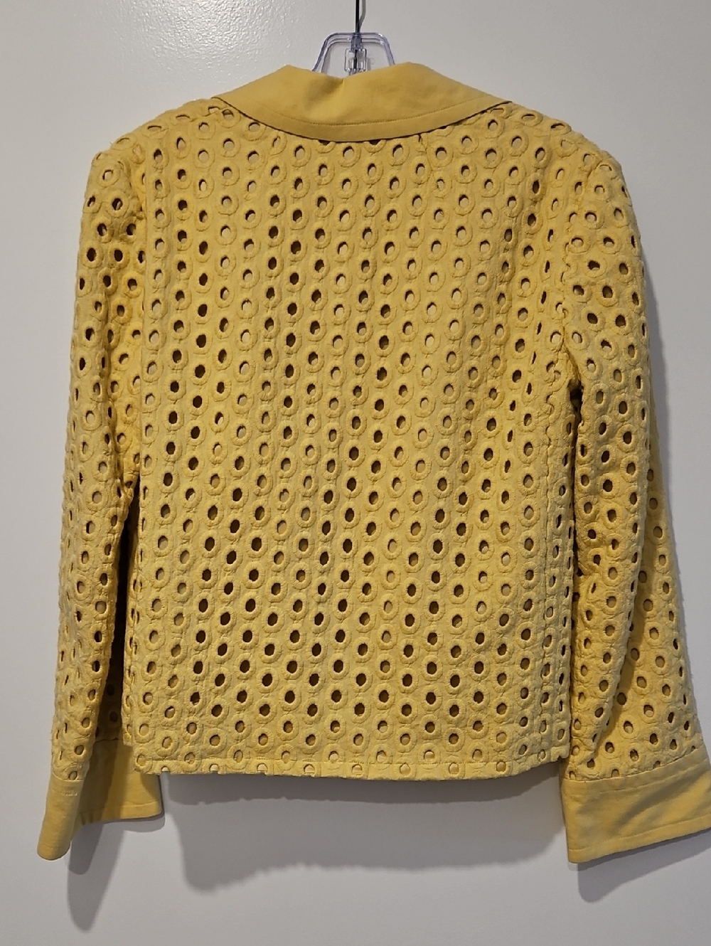 Marc Jacobs Yellow Eyelet Cotton Blazer
